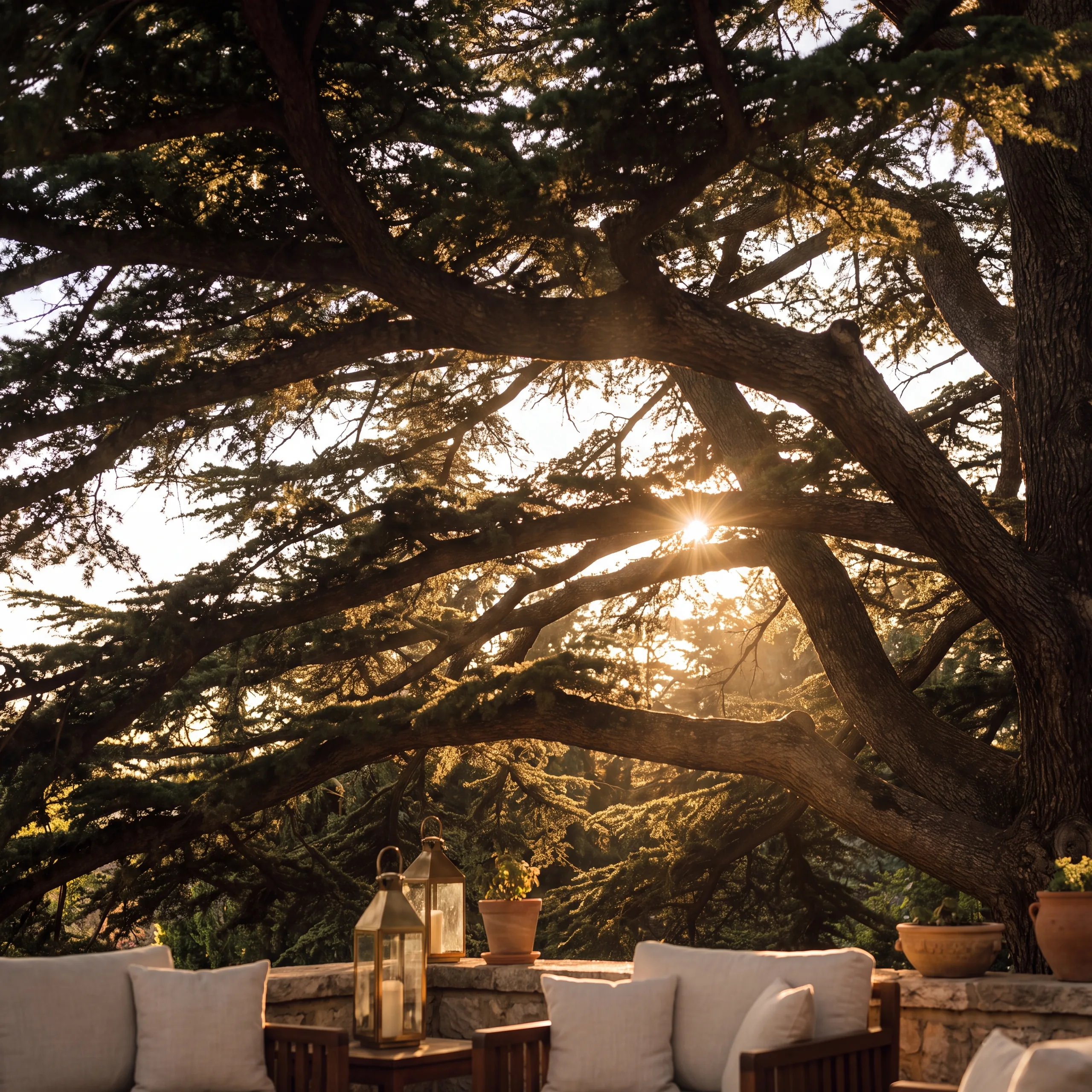 Cedars, catching the last light